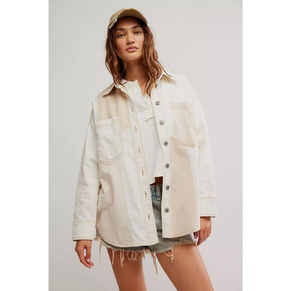 Free People We The Free Ivory Mountain Roads Shirt $225 - Picture 5 of 11